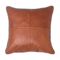 Leather Cross Stitch Tan Lounge Cushion 55 x 55 cm-abc