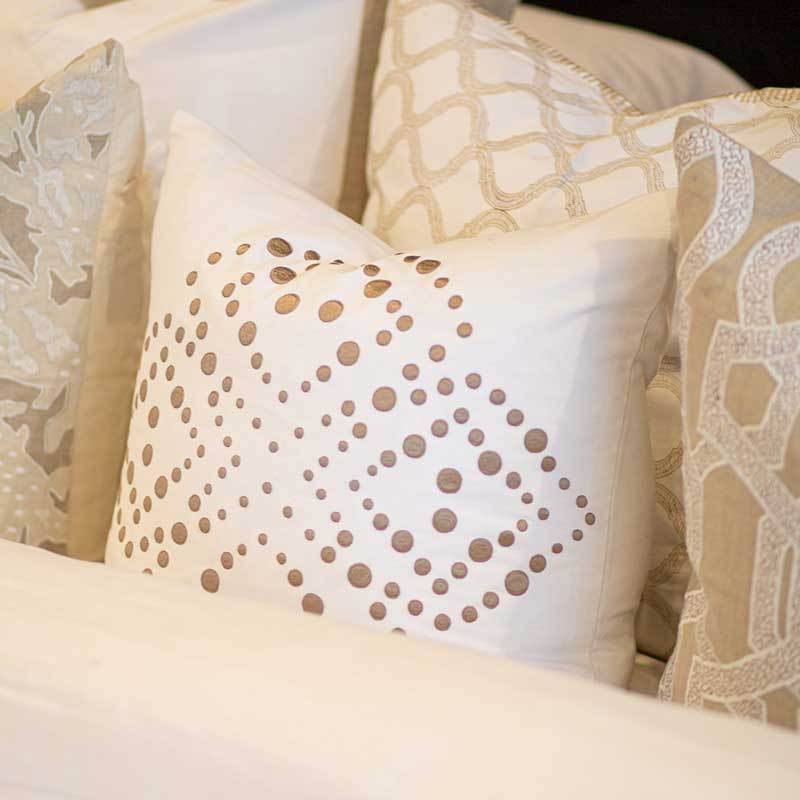Dot Flower White Medium Cushion 50 x 50cm-abc