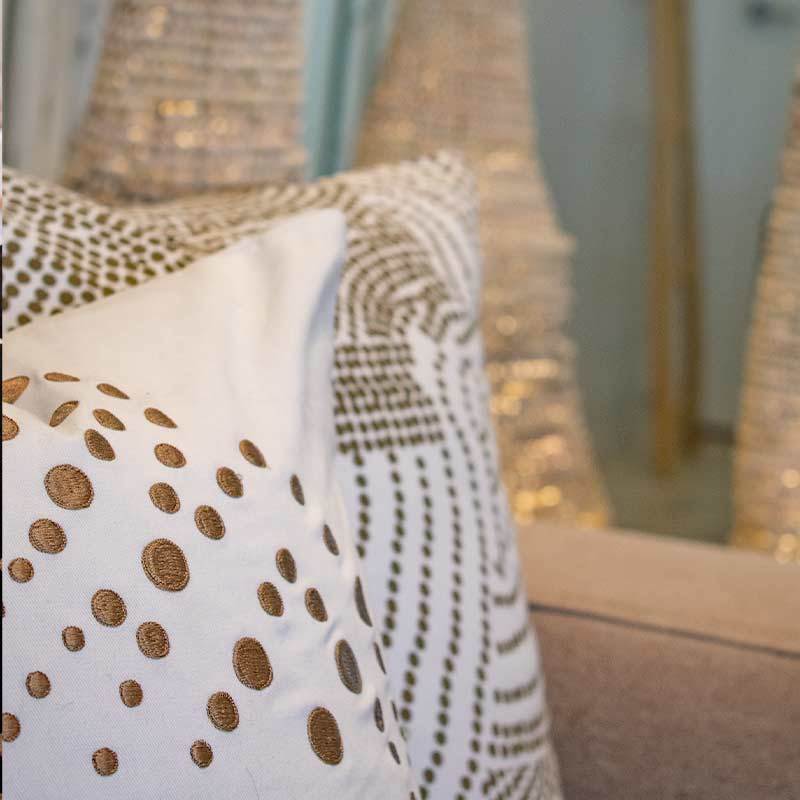 Dot Flower White Medium Cushion 50 x 50cm-abc