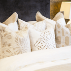 Dot Flower White Medium Cushion 50 x 50cm-abc