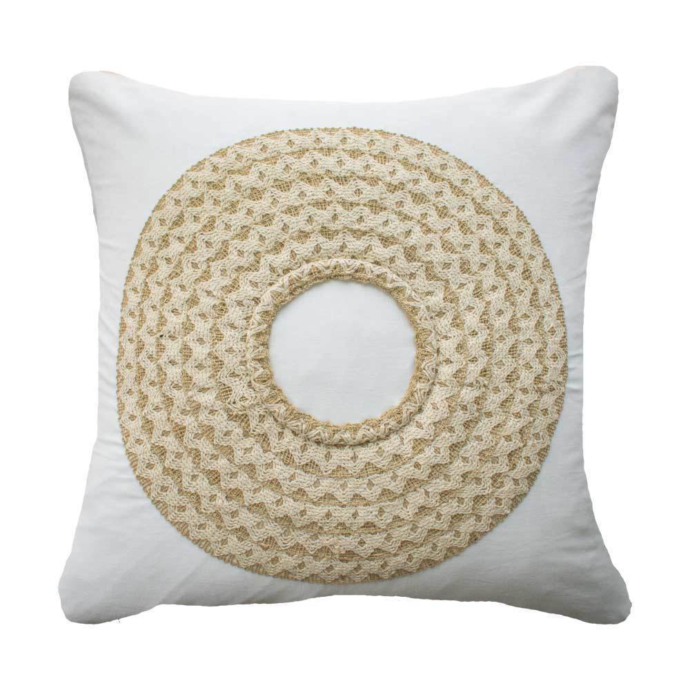 African Badge White Lounge Cushion 50 x 50cm-abc