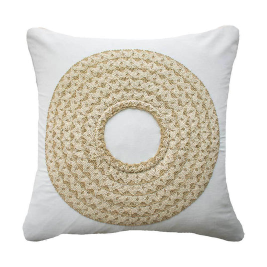 African Badge White Lounge Cushion 50 x 50cm-abc