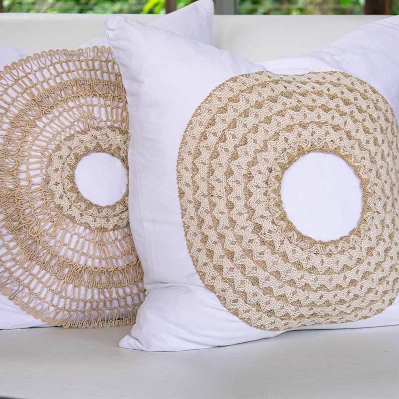 African Badge White Lounge Cushion 50 x 50cm-abc