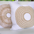 African Badge White Lounge Cushion 50 x 50cm-abc
