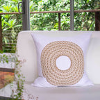 African Badge White Lounge Cushion 50 x 50cm-abc