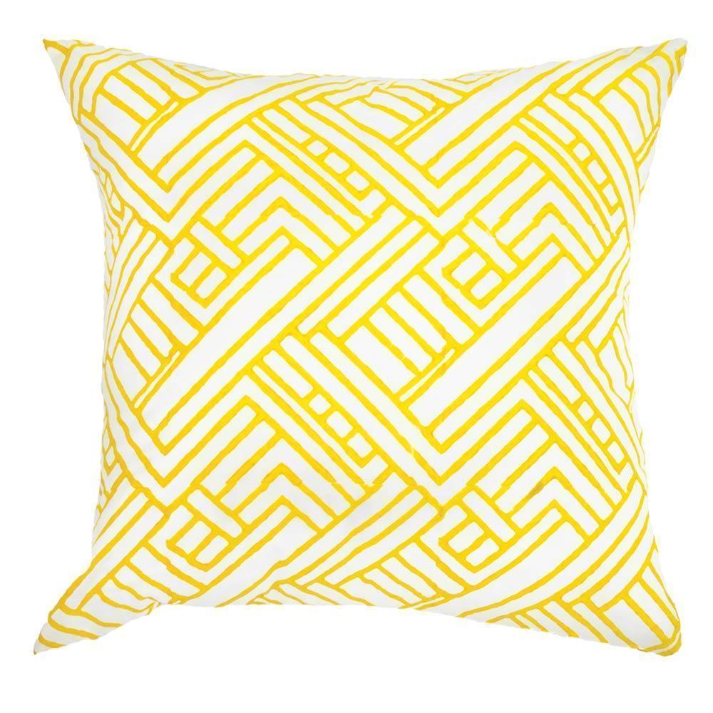 Hash Print Yellow Medium Cushion 50 x 50 cm-abc