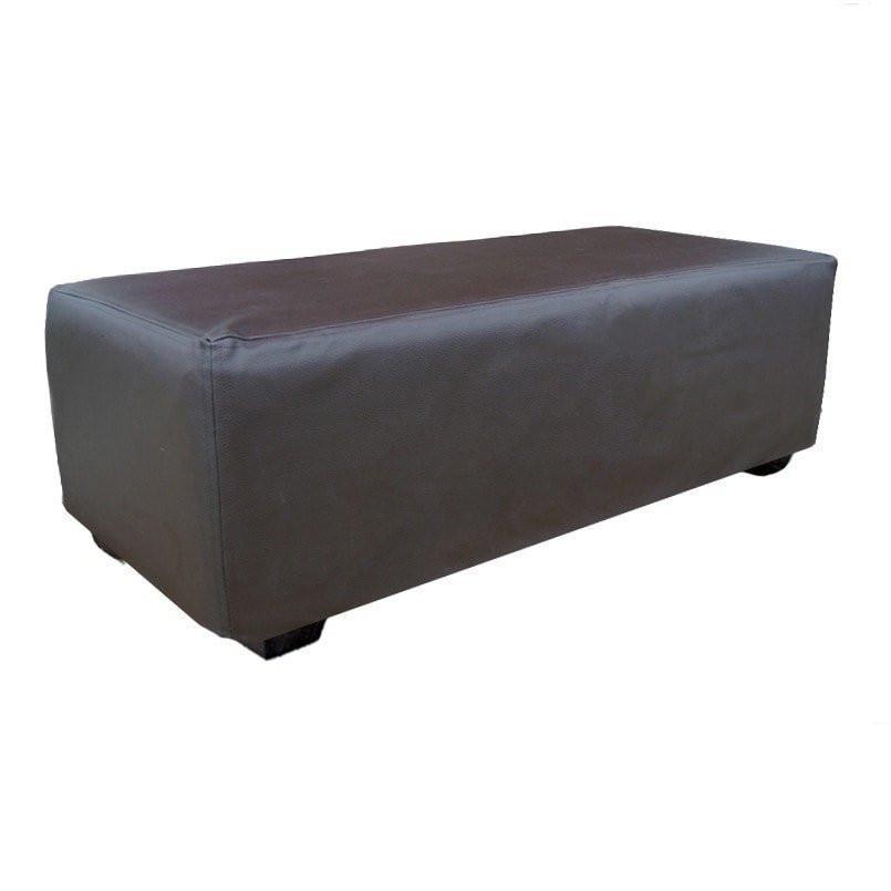 Ottoman Chaise Leatherette Bark-abc