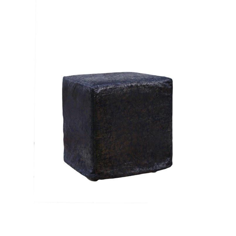 Ottoman Pod Beaten Leatherette Black-abc