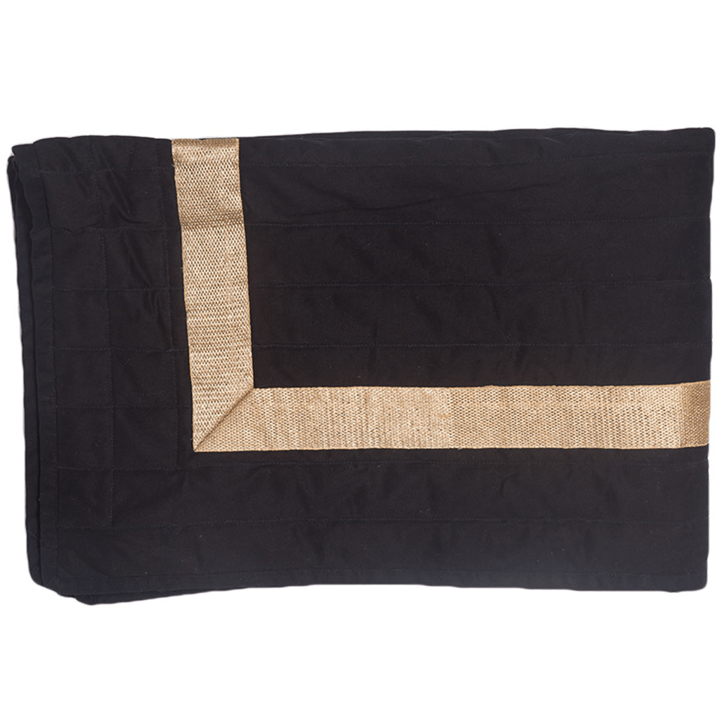 Braid Gold Black King Quilt 274 x 274 cm-abc