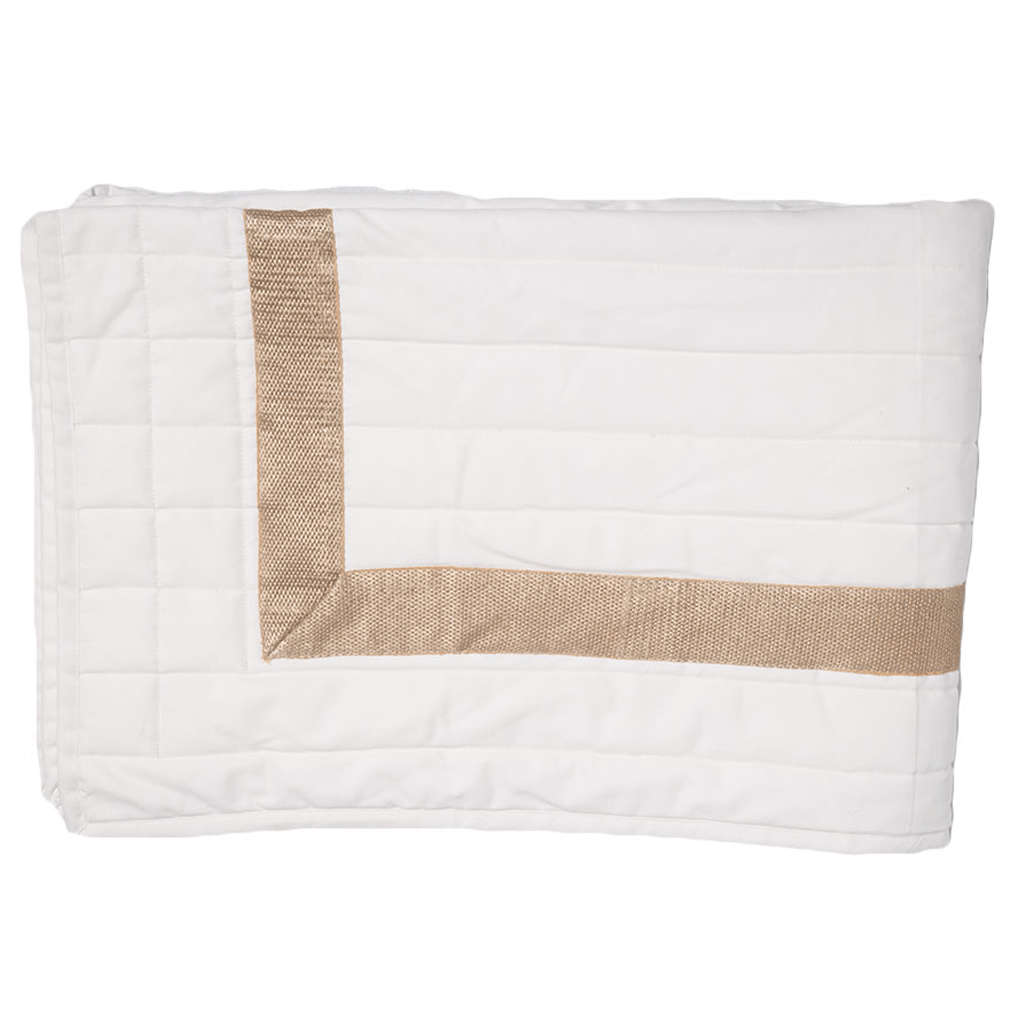 Braid Gold White King Quilt 274 x 274 cm-abc