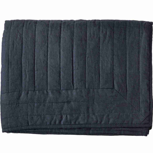 Linen Navy King Quilt 274x274cm-abc
