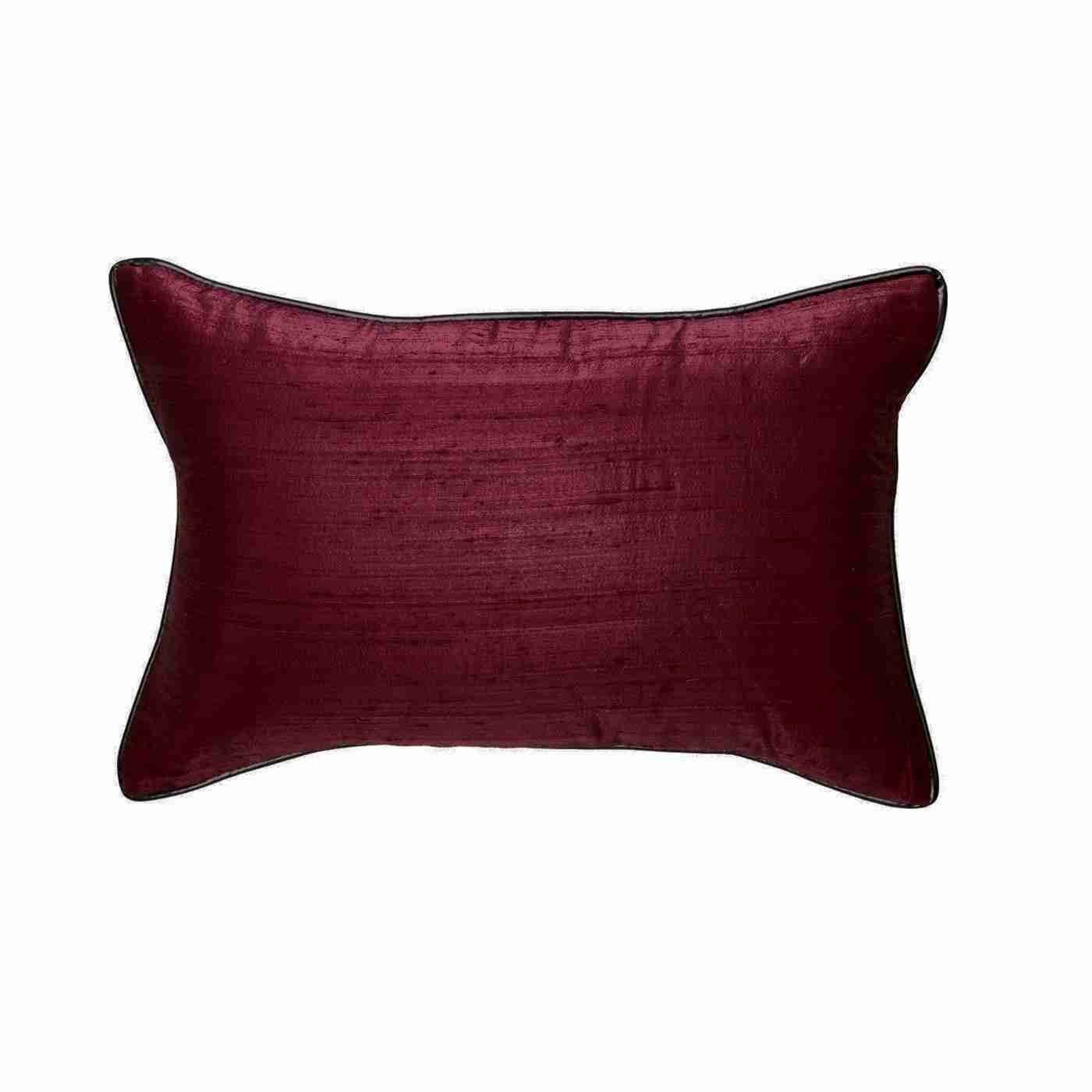 Dupion Claret Rectangle Cushion 30x46cm-abc