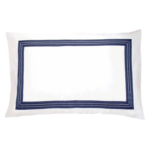 Braid Denim Navy Sham Cushion 46x69cm-abc