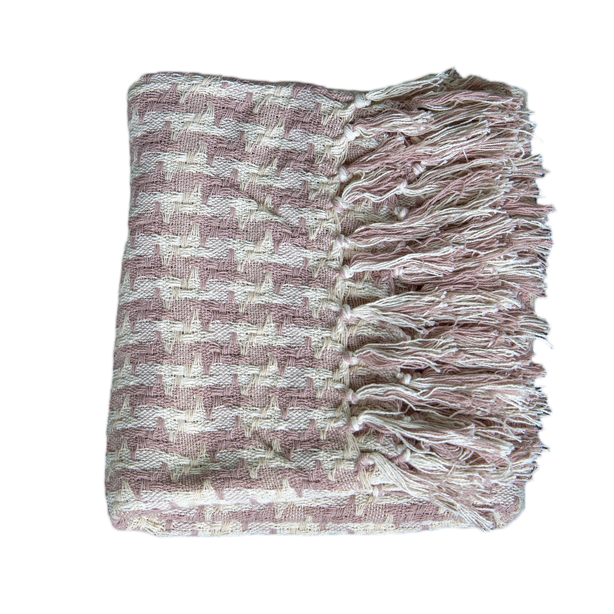 Check Blush and Cream Throw 150 x 180 cm-abc