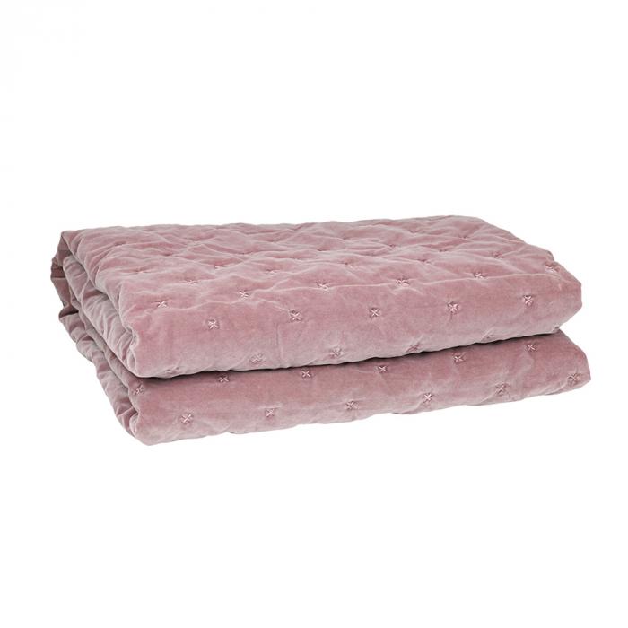 Velvet Quilted Throw Mushroom Pink-abc