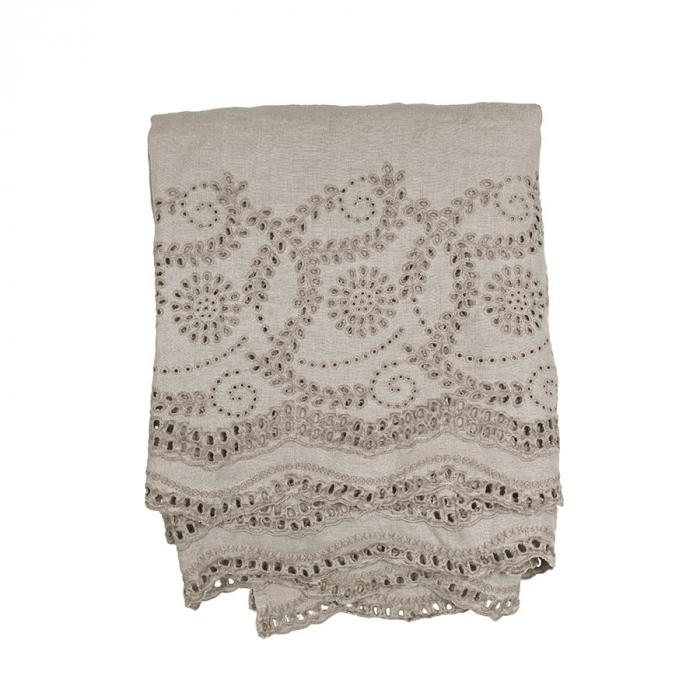 Embroidered Lace Tablecloth / Coverlet I-abc