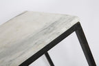Set of 2 Stone Side Tables with Black Base-abc