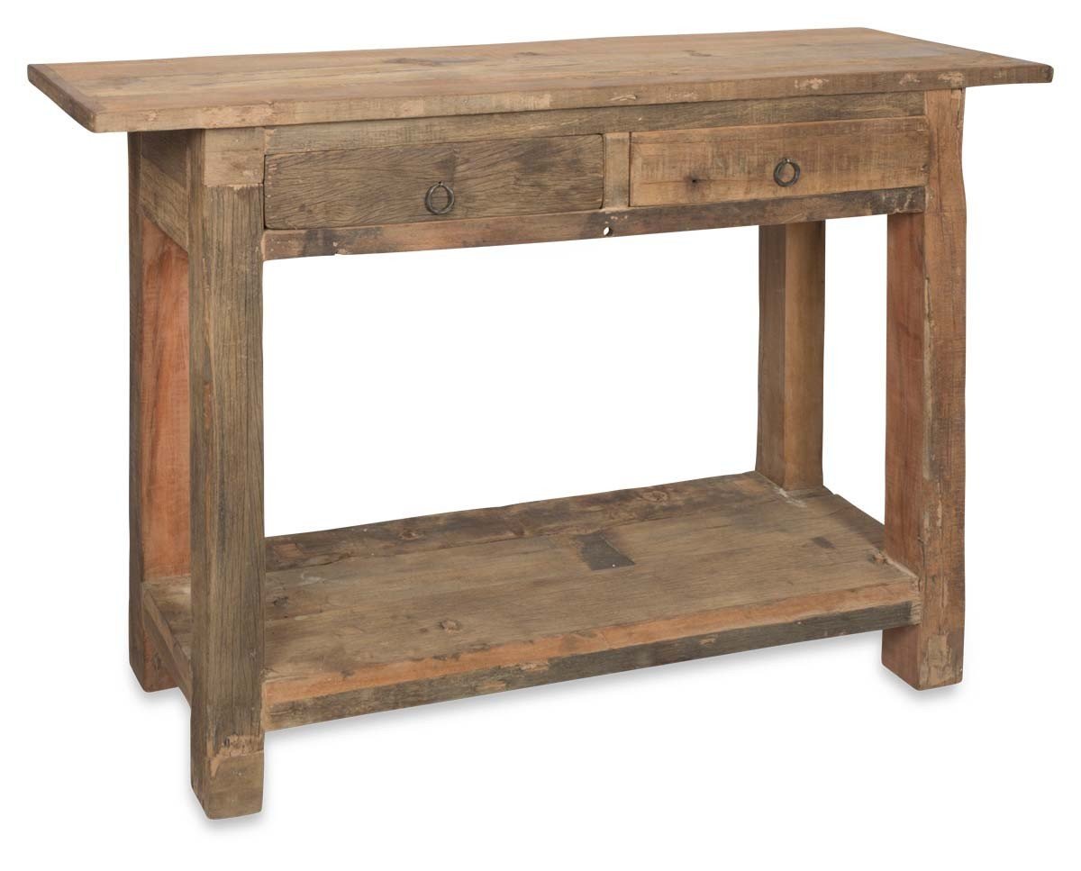 Recycled Wood Two Drawer Console-abc