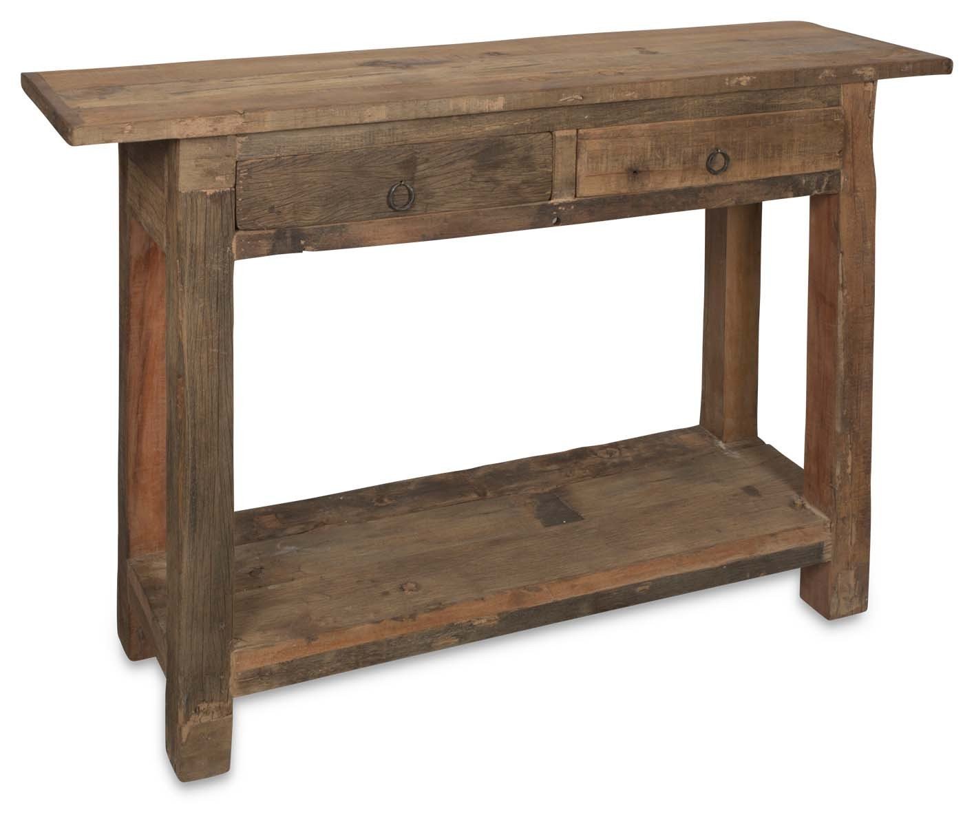Recycled Wood Two Drawer Console-abc