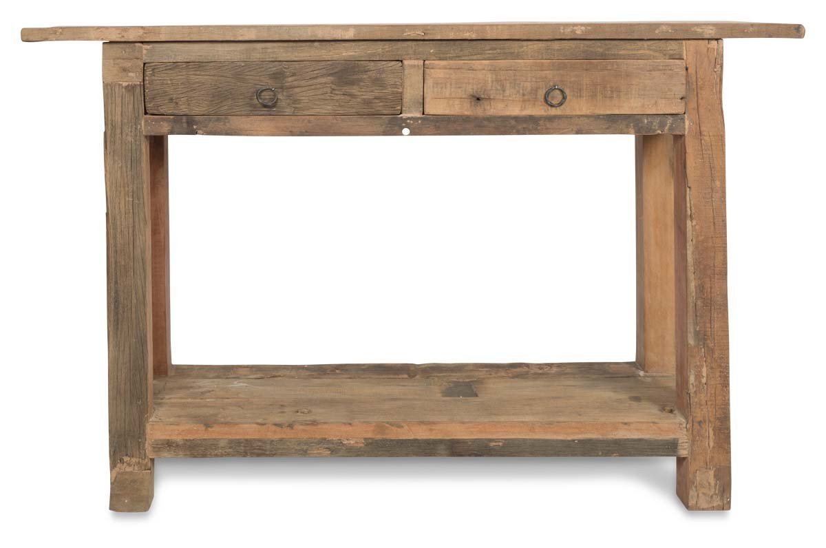 Recycled Wood Two Drawer Console-abc