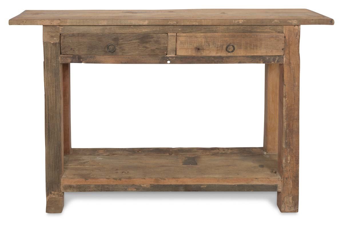 Recycled Wood Two Drawer Console-abc