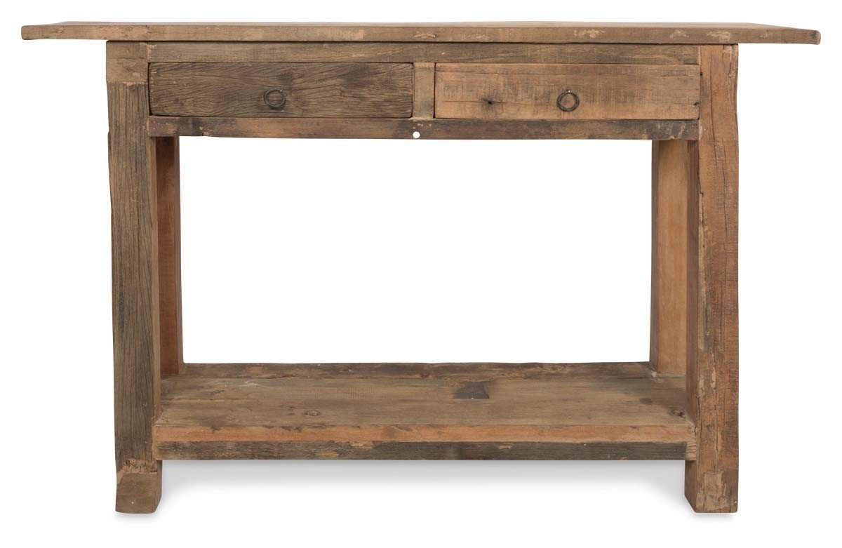 Recycled Wood Two Drawer Console-abc