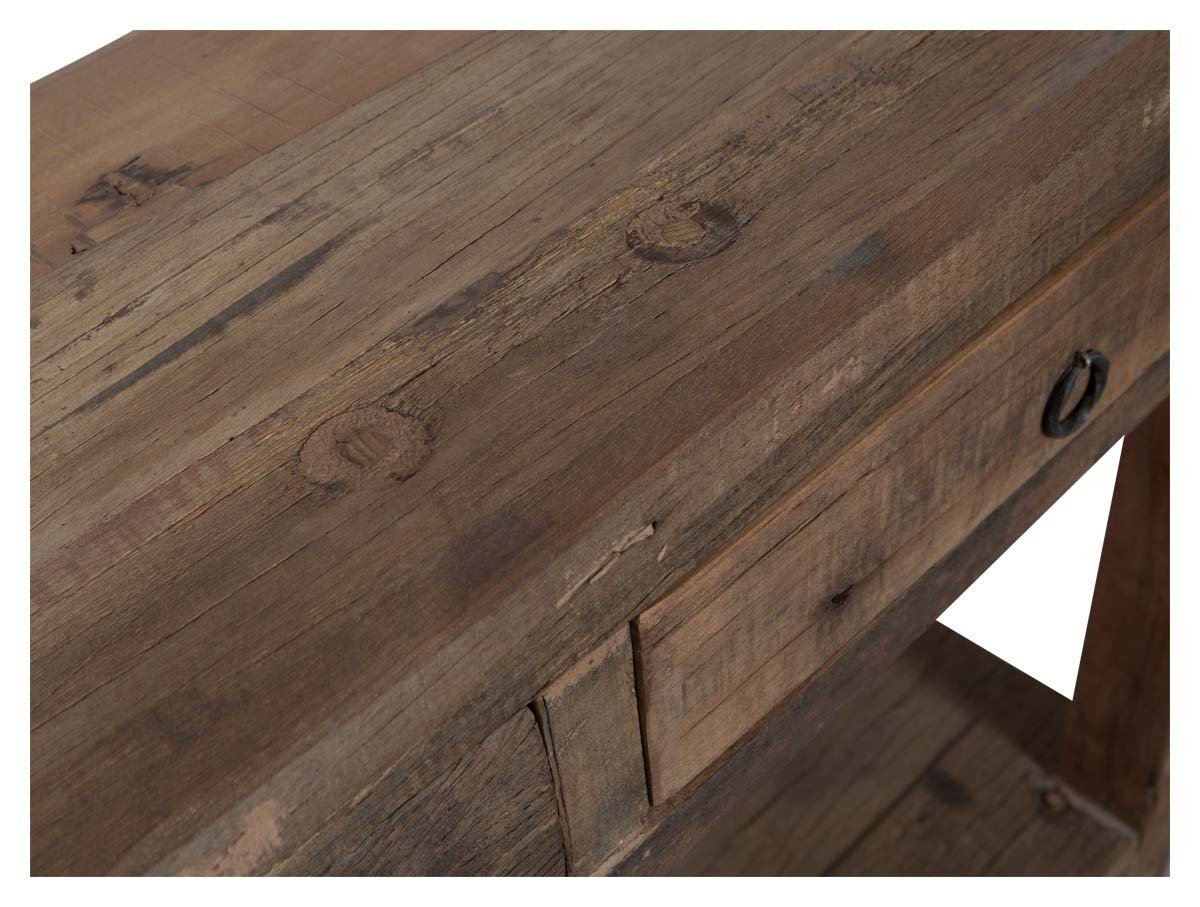 Recycled Wood Two Drawer Console-abc