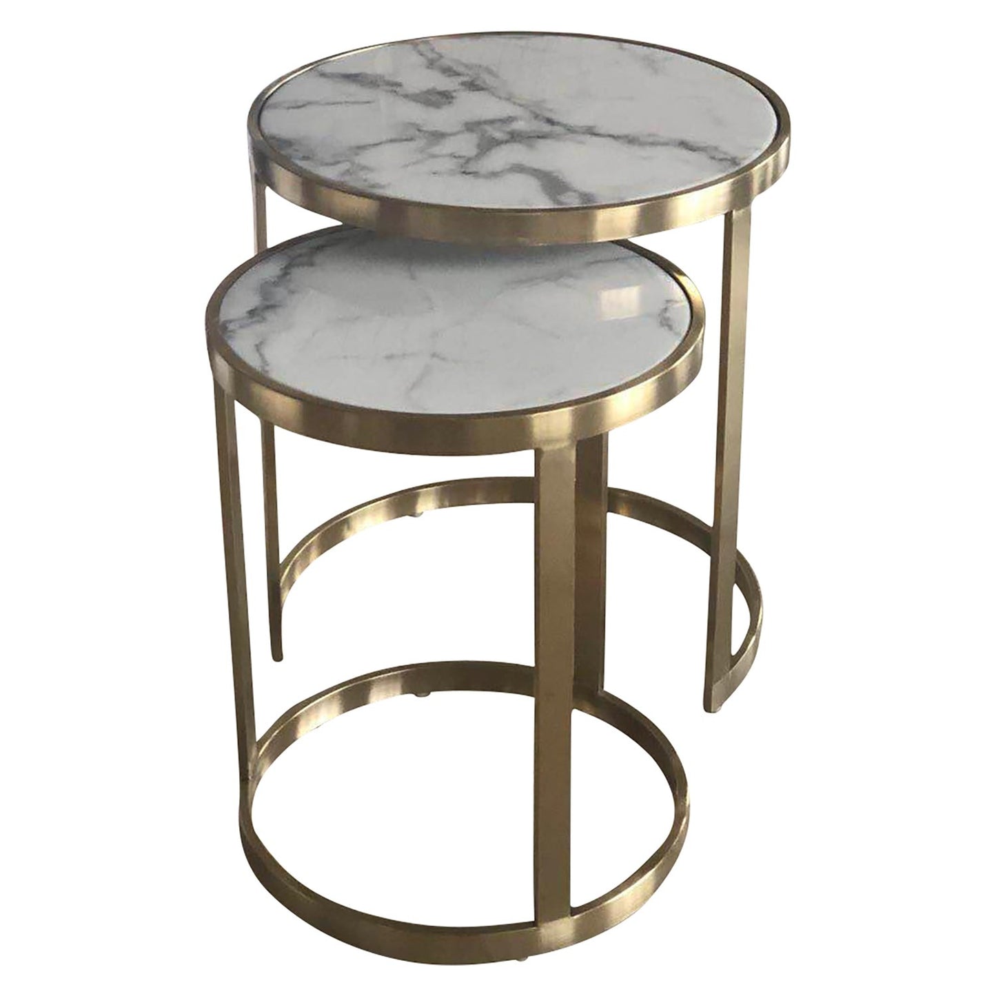 Splendour Side Table Set White Marble-abc