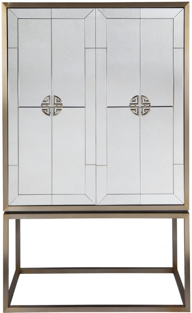 Rochester Antique Mirrored Drinks Cabinet-abc