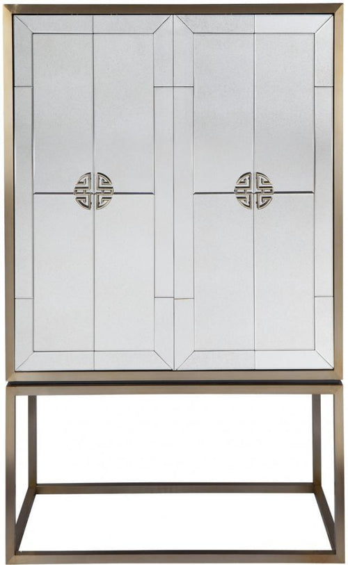 Rochester Antique Mirrored Drinks Cabinet-abc