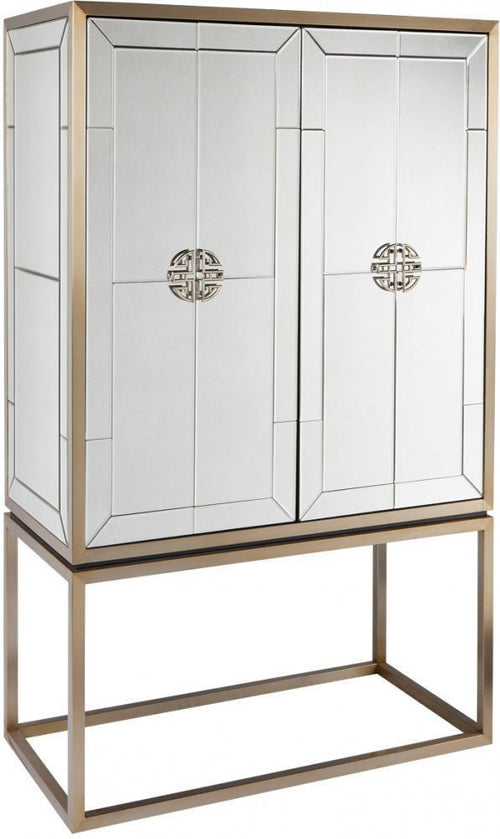 Rochester Antique Mirrored Drinks Cabinet-abc