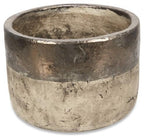 Set of 3 Metallic Fade Ceramic Planters - Bronze/Natural-abc