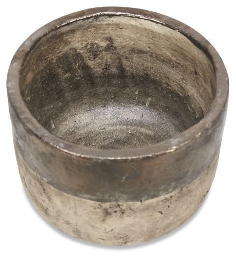 Set of 3 Metallic Fade Ceramic Planters - Bronze/Natural-abc