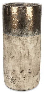 Metallic Fade Ceramic Tall Vase - Bronze/Natural-abc