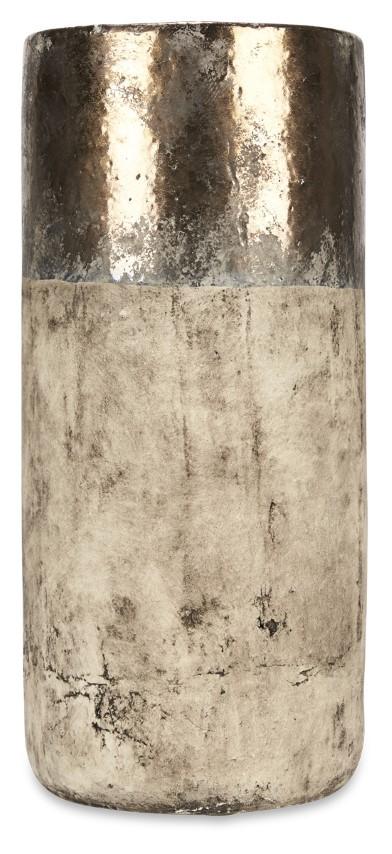 Metallic Fade Ceramic Tall Vase - Bronze/Natural-abc