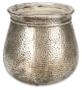 Rustic Ceramic Tall Beaten Planter Medium - Silver-abc