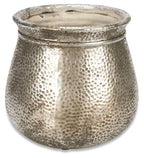 Rustic Ceramic Tall Beaten Planter Medium - Silver-abc