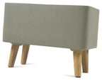 Concrete Rectangular Planter Box on Wood Legs - Grey/Natural-abc