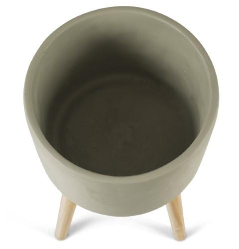 Concrete Tall Planter on Stilts Medium - Grey-abc