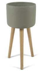 Concrete Tall Planter on Stilts Large - Grey-abc