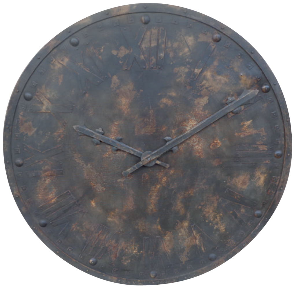 Clock - Metal with Antique Finish-abc