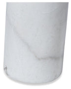 White Cylinder Marble Table Lamp with Linen Shade - White-abc