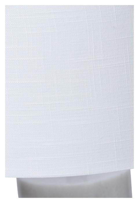 White Cylinder Marble Table Lamp with Linen Shade - White-abc