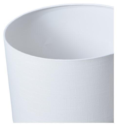 White Cylinder Marble Table Lamp with Linen Shade - White-abc