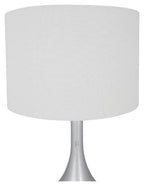 Chrome Metal Bottle Table Lamp with Linen Shade - Chrome-abc