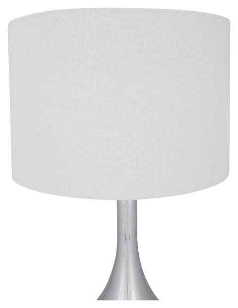 Chrome Metal Bottle Table Lamp with Linen Shade - Chrome-abc
