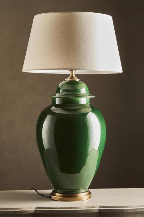 Fine Cotton Table Lamp Base in Emerald-abc