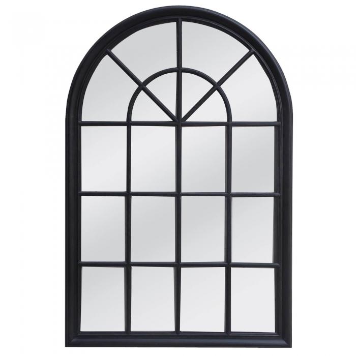 Hamptons Arched Mirror 100x150cm Black-abc