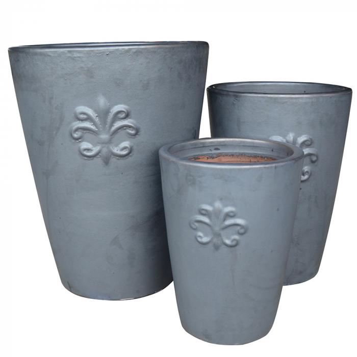 Parisi Planter Set/3 Black-abc