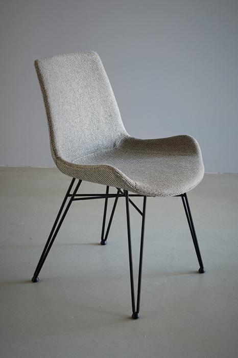 Brooklyn Chair - Light Grey/Black - Fabric Upholstered Chair-abc